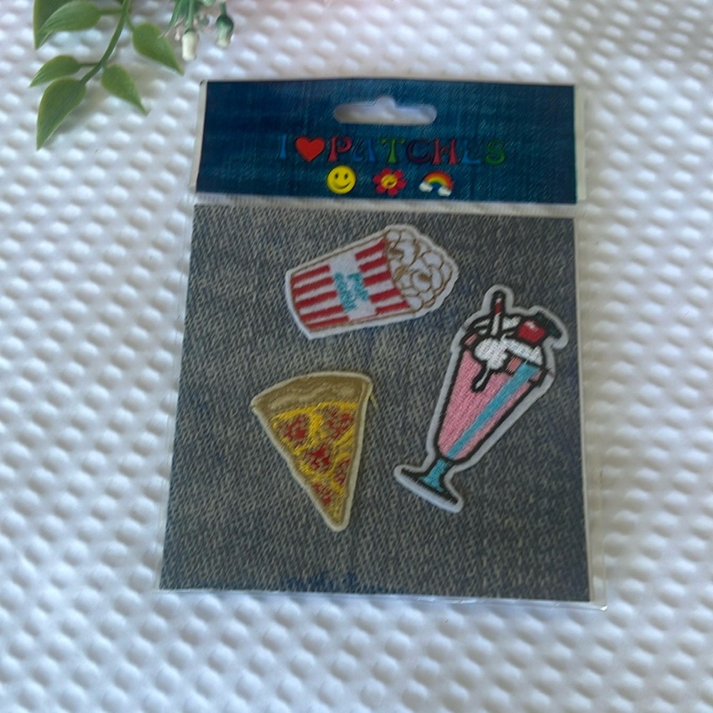 Fun Kids Patch Set - Popcorn, Pizza, and Milkshake